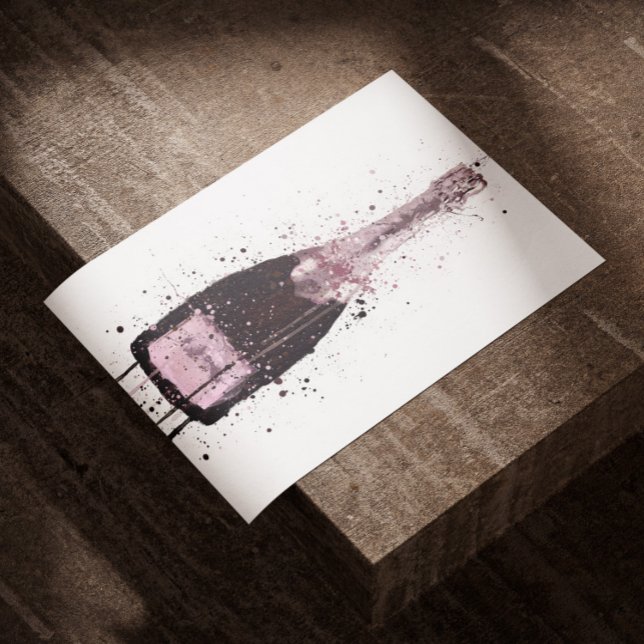 Affiche Champagne Bottle Wall Art Print 'Cosmic Rose' (Créateur téléchargé)