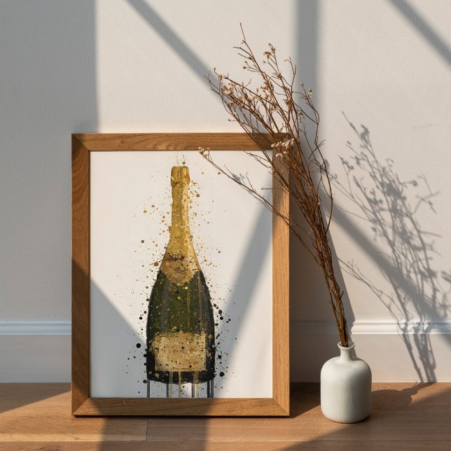 Affiche Champagne Bottle Wall Art Print 'Fool's Gold'  (Créateur téléchargé)