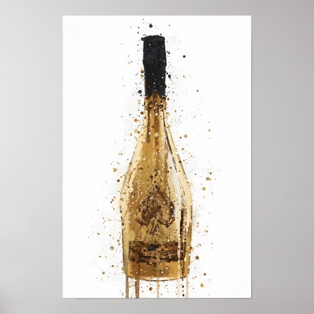 Affiche Champagne Bottle Wall Art Print 'Midas' (Devant)