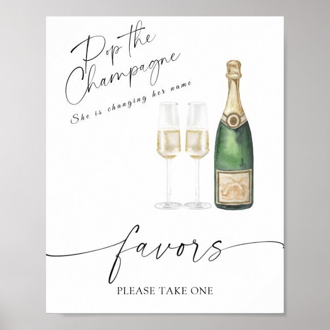 Affiche Champagne - cadeaux de mariage, prenez-en un  (Devant)
