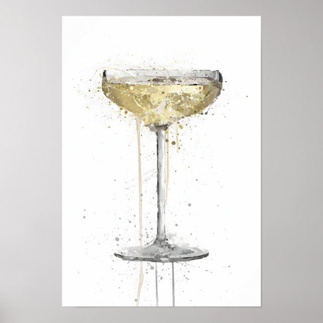 Affiche Champagne Coupe Cocktail (Devant)