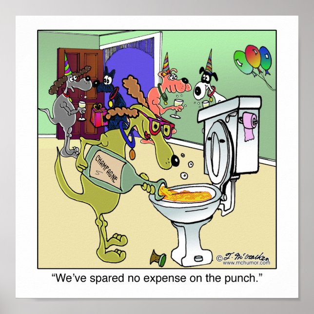 Affiche Champagne dans les toilettes (Devant)