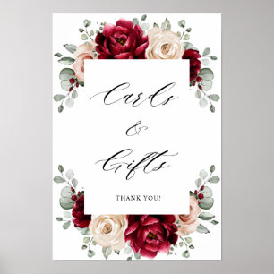 Affiche Champagne de Bourgogne Ivory Mauve Roses Cartes et