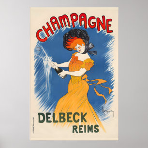 Affiche Champagne Delbeck Reims Leonetto Cappiello Nourrit