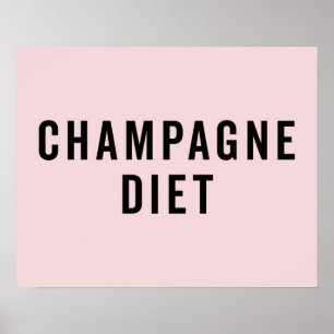 Affiche Champagne Diet Drôle Citation