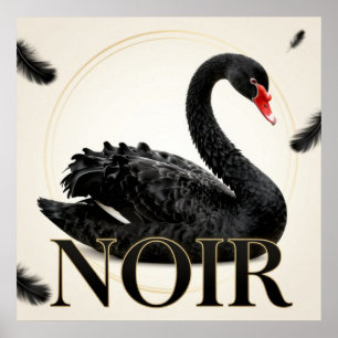 Affiche Champagne Gold Fashion Cygne Noir