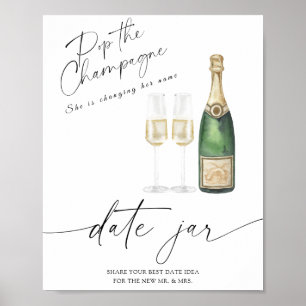 Affiche Champagne - idées de soirée en amoureux. Pot de da
