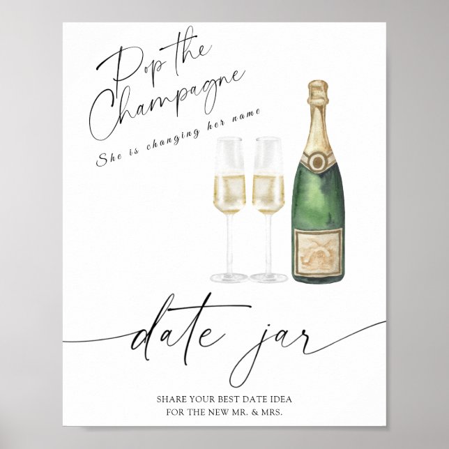Affiche Champagne - idées de soirée en amoureux. Pot de da (Devant)