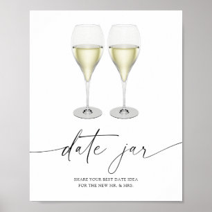 Affiche Champagne - idées de soirée en amoureux. Pot de da