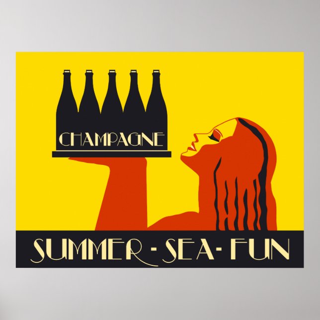 Affiche Champagne Summer Sea Fun (Devant)