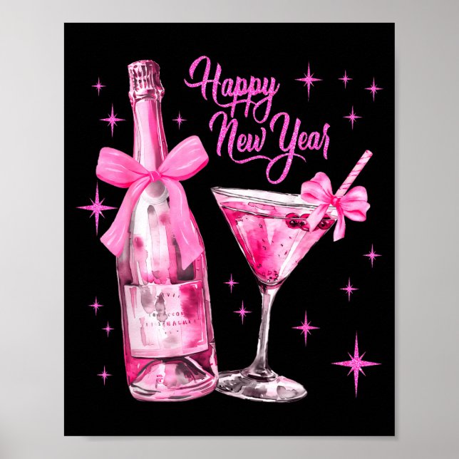 Affiche Champagne Swea Martini Coquette Bonne Année Par (Devant)