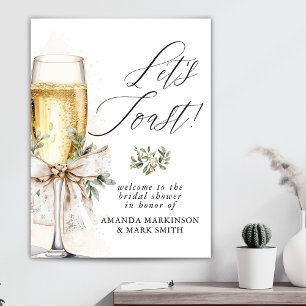 Affiche Champagne Trinquons au Mariage d'Hiver de la Marié