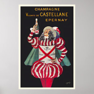 Affiche Champagne Vicomte de Castellane Vintage Nourriture