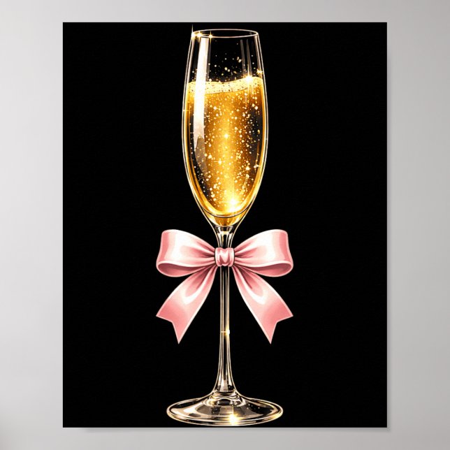 Affiche Champagne With Nk Bow For Women Luxurious New Year (Devant)
