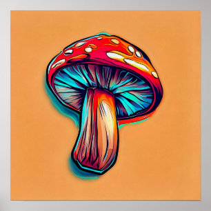 Affiche Champignon Amanita Muscaria