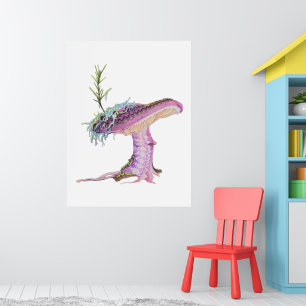 Affiche Champignon aquarelle fantaisiste