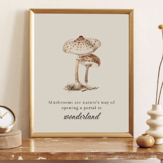 Affiche Champignon Botanique Vintage