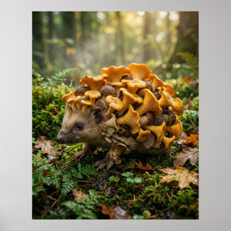 Affiche Champignon Girolle Porc-épic