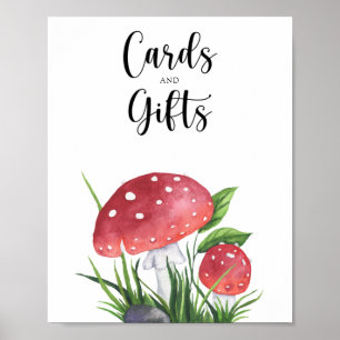 Affiche Champignons aquarelle - cartes et cadeaux baby sho