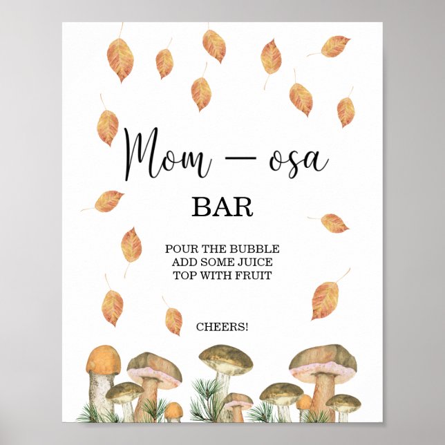 Affiche Champignons automne bar Mon-osa (Devant)