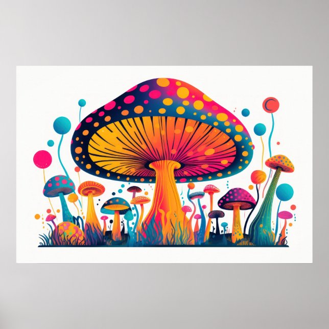 Affiche Champignons champignon art plante. (Devant)