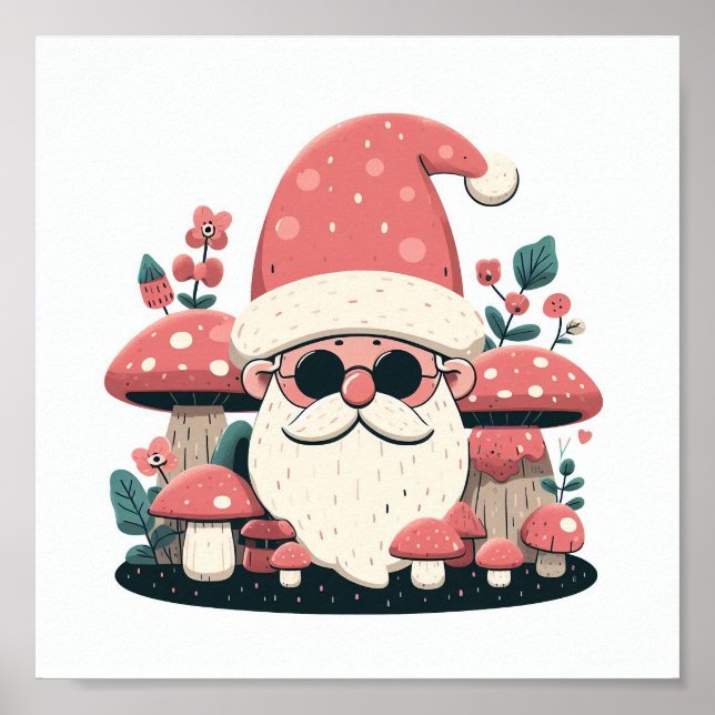 Affiche Champignons Core Père Noël (Devant)