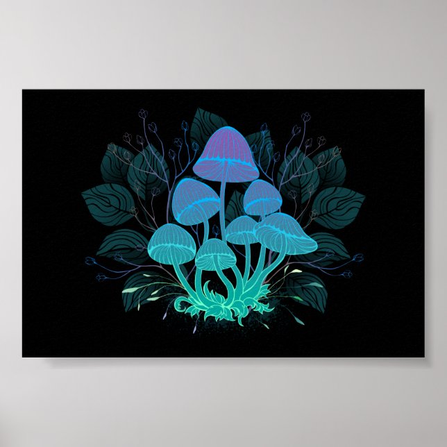 Affiche Champignons dans les buissons (Devant)