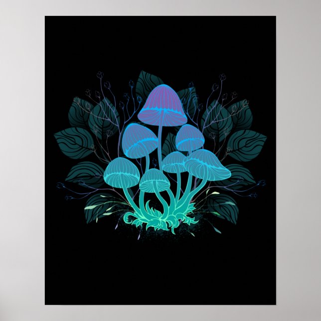 Affiche Champignons dans les buissons (Devant)