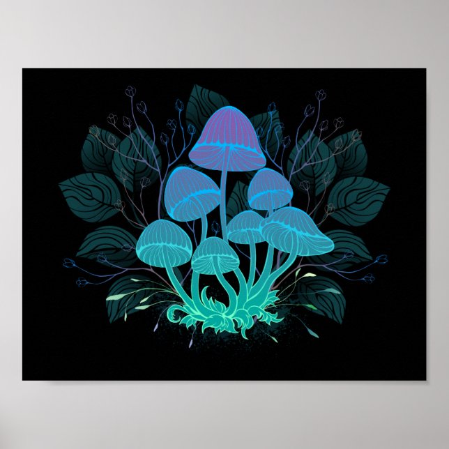 Affiche Champignons dans les buissons (Devant)
