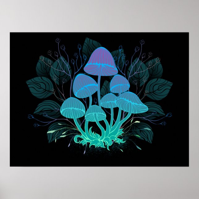 Affiche Champignons dans les buissons (Devant)