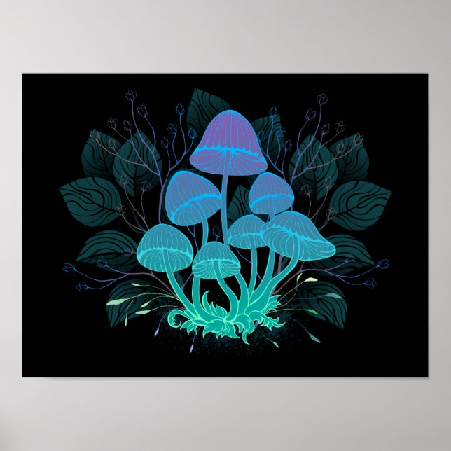 Affiche Champignons dans les buissons (Devant)