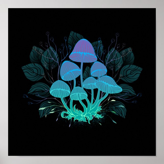 Affiche Champignons dans les buissons (Devant)