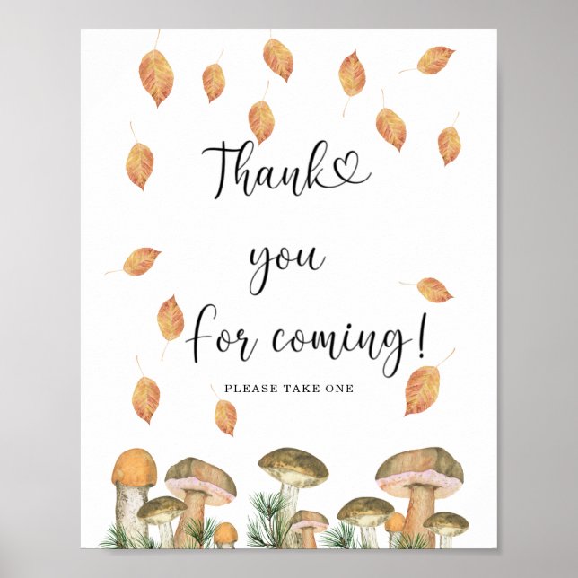 Affiche Champignons d'automne - Merci pour venir (Devant)