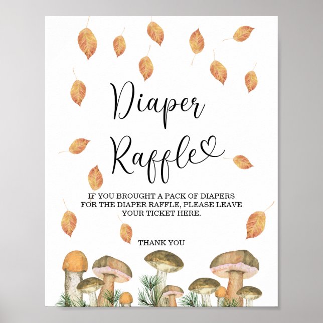 Affiche Champignons de forêt à l'aquarelle - tirage au sor (Devant)