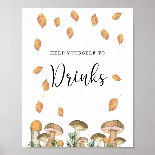 Affiche Champignons de forêt - Boissons  (Devant)