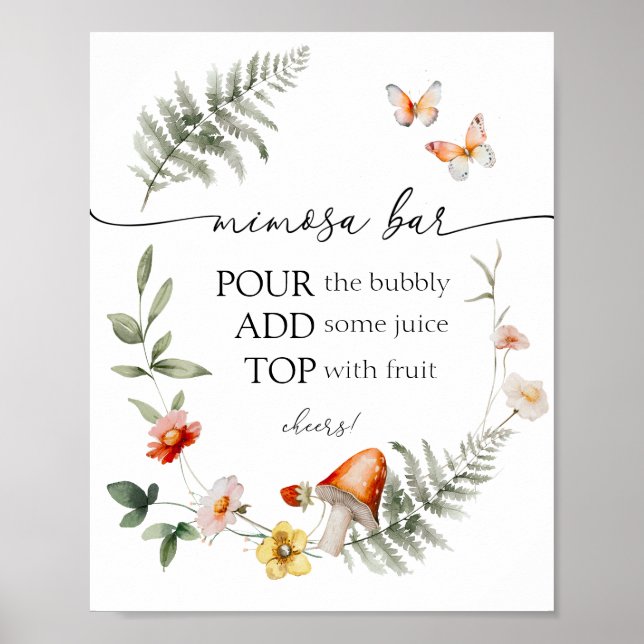 Affiche Champignons de la forêt enchantés Mimosa Bar (Devant)