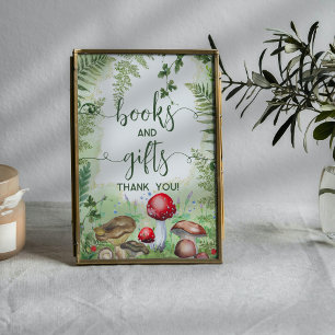 Affiche Champignons des forêts de bois Ferns Script Livres