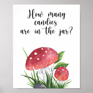 Affiche Champignons - devinez combien de bonbons