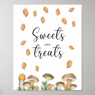 Affiche Champignons - douces et délicieuses baby shower