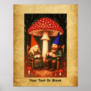 Affiche Champignons et Gnomes d'Amanita
