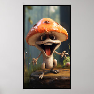 Affiche Champignons mignons