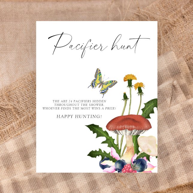 Affiche Champignons sauvages baby shower chasse à la suce  (Créateur téléchargé)