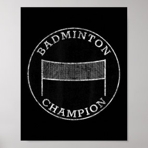 Affiche Champion de badminton Famille compétitive Cour arr