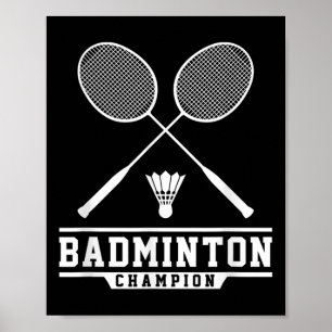 Affiche Champion de badminton Joueur de badminton Navette