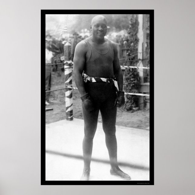 Affiche Champion de boxe poids lourd Jack Johnson 1912 (Devant)