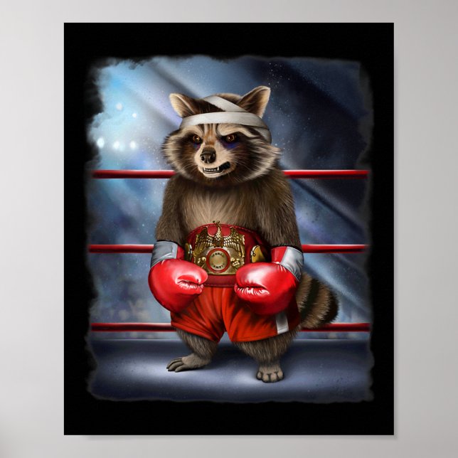 Affiche Champion de boxe Raccoon Fighter (Devant)