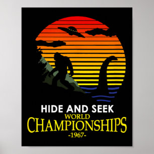 Affiche Champion de cache-cache Nessie Lochness Bigfoot Yé