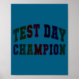 Affiche Champion de journée de test drôle testant tout ens