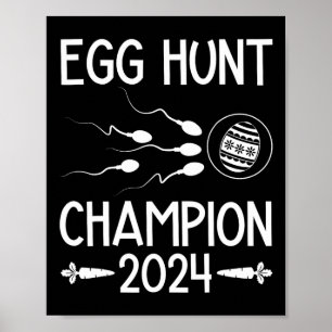 Affiche Champion de la chasse aux œufs Papa drôle Annonce