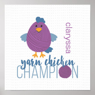Affiche Champion de poule pourpre et bleu